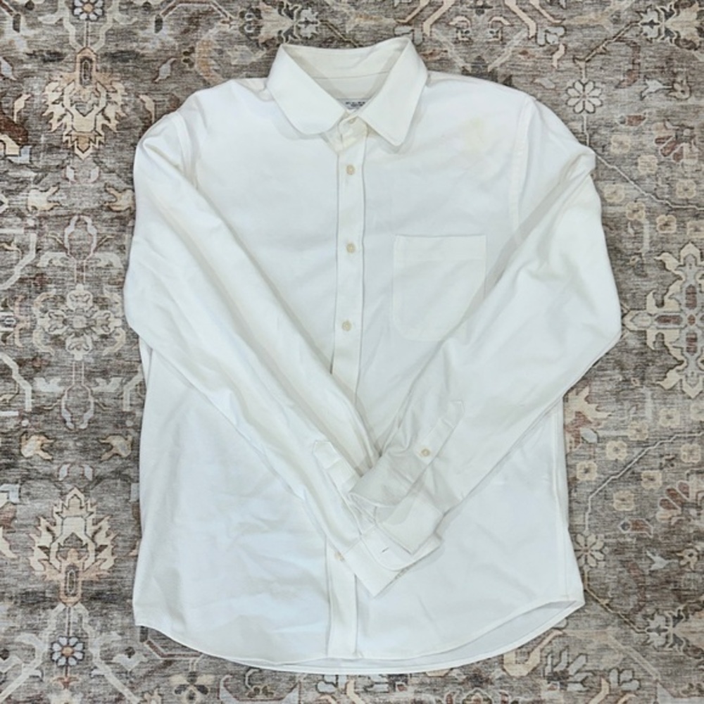 Zara White Casual Button Down Shirt